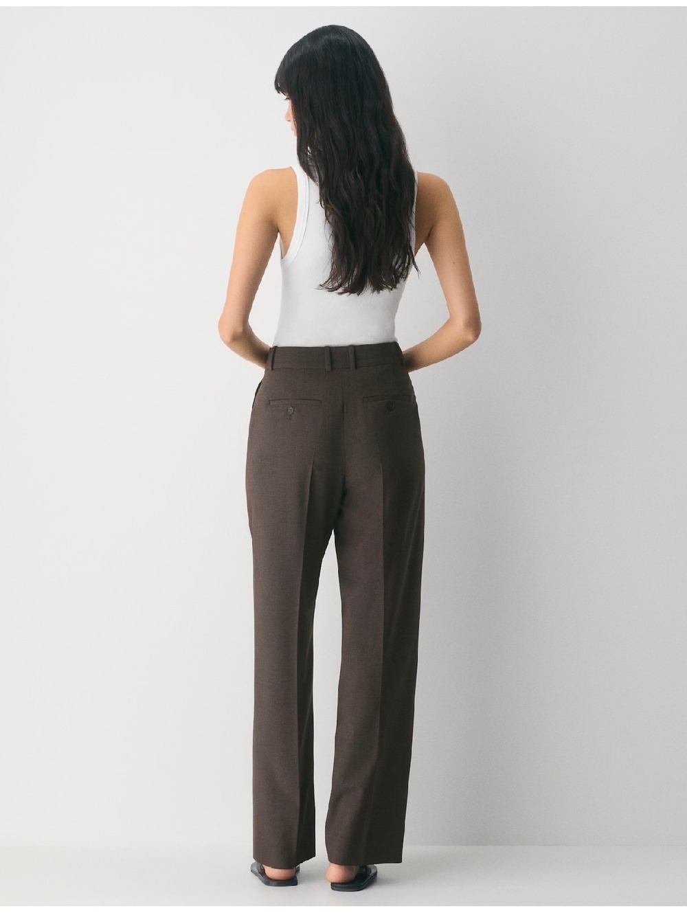 Babaton Aritzia Heather Rich Mocha Brown Agency Dress Pants Size 6 - Picture 3 of 7